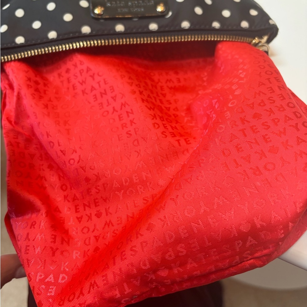 #502 Kate spade Black and White Polka Dot Crossbody Bag. Very clean inside - Picture 7 of 15
